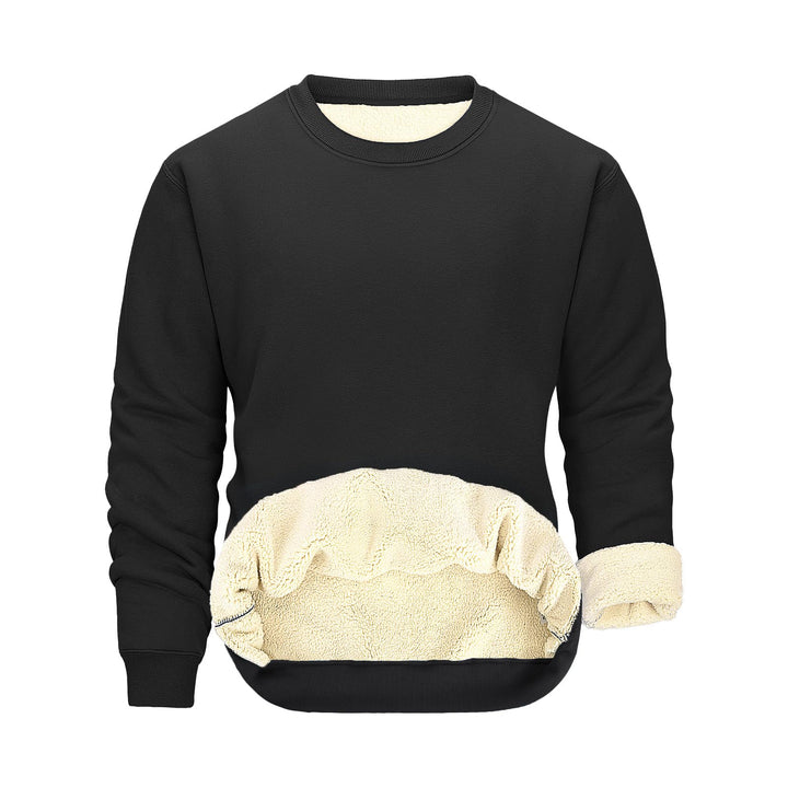 PASUDA Herren Sweatshirt Winter Warm Fleece Pullover Herren Langarm Pulli mit Rundhalsausschnitt Bas