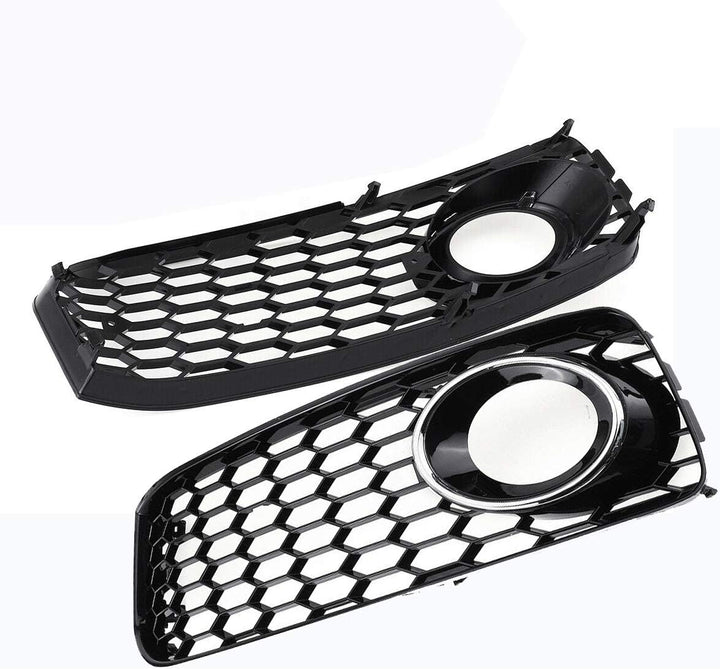GSRECY Links Rechts Black & Chrome Trim Nebelscheinwerfer Stossstangengrill Abdeckung für S5 B8 Coup