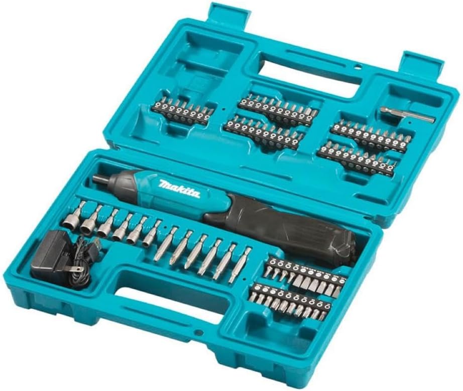 Makita DF001DW Akku-Knickschrauber mit integriertem Akku inklusiv Zubehör-Set im Transportkoffer, 30