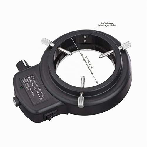 AmScope LED-144A-YK LED-Lichtrichtungs-einstellbares Mikroskop-Ringlicht mit Adapter für Stereomikro