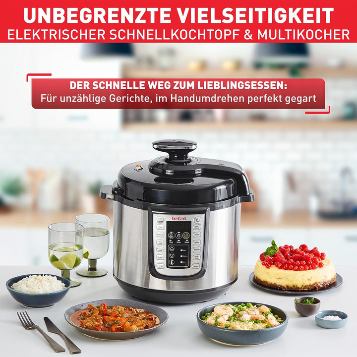 Tefal Fast & Delicious Multikocher, elektrischer Schnellkochtopf, 25 automatische Programme, grosses