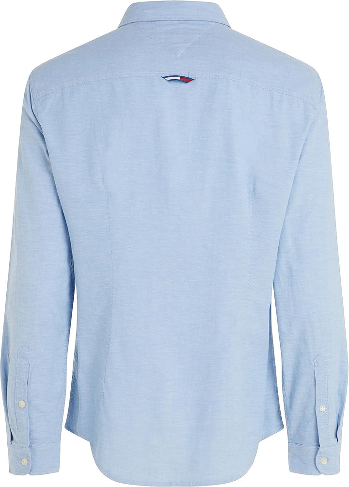 Tommy Hilfiger Herren TJM Slim Stretch Oxford T-Shirt L Perfume Blue, L Perfume Blue