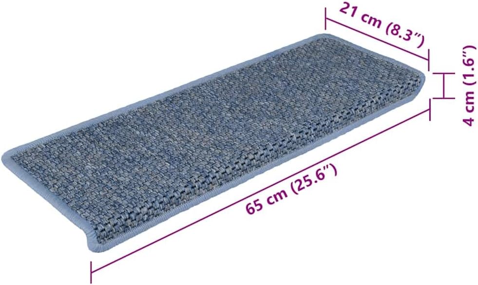 vidaXL Treppenmatten 15 STK., Stufenmatten Selbstklebend, Treppenteppich in Sisal-Optik, Treppenstuf