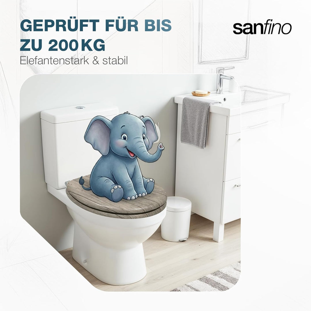 Premium WC Sitz mit Absenkautomatik – hochwertige Toilettendeckel aus Holz, viele bunte Motive, hohe
