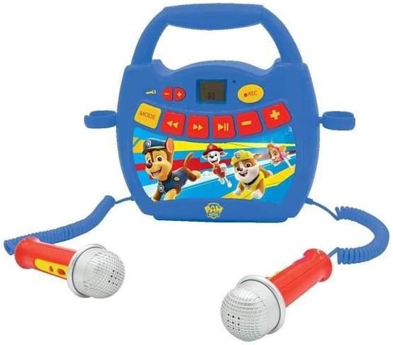 Lexibook MP300PAZ Paw Patrol, Chase & Marshall, Mein erster Karaoke Musikplayer mit 2 Spielzeugmikro