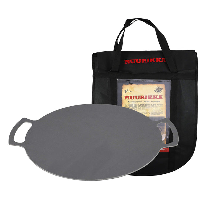 MUURIKKA Grillpfanne 48cm inkl. Schutztasche, Outdoor Pfanne, Feuerpfanne aus robuster Walzstahl für