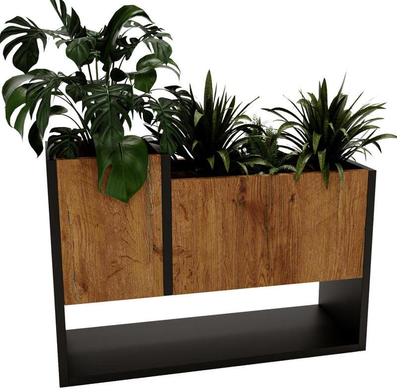 CraftPAK Blumenständer für Innen | Pflanzenständer aus hochwertigem Holzwerkstoff H45 x L64,5 x B22,