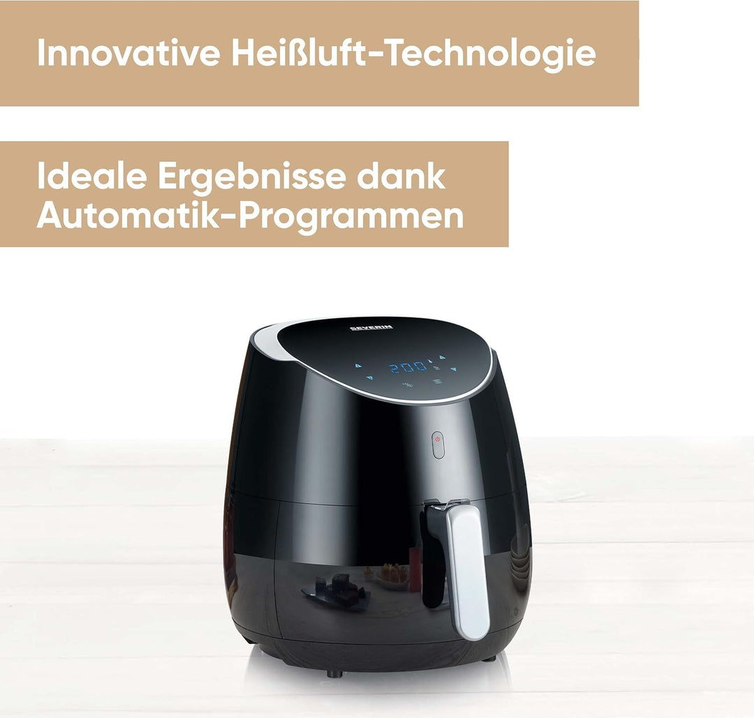 SEVERIN FR 2445 XXL-Heissluftfritteuse (2.000 W, 5 L Kapazität, 1.500 g Frittiermenge), 5 Liter