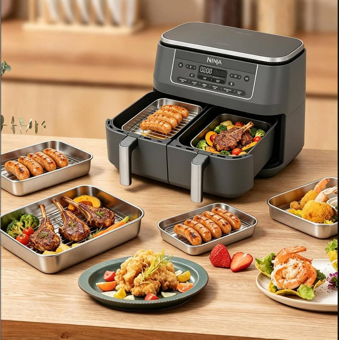 Airfryer Zubehör 2 Stück Heissluftfritteuse Zubehör passend für Ninja Dual Zone AF400EU AF451EU AF50