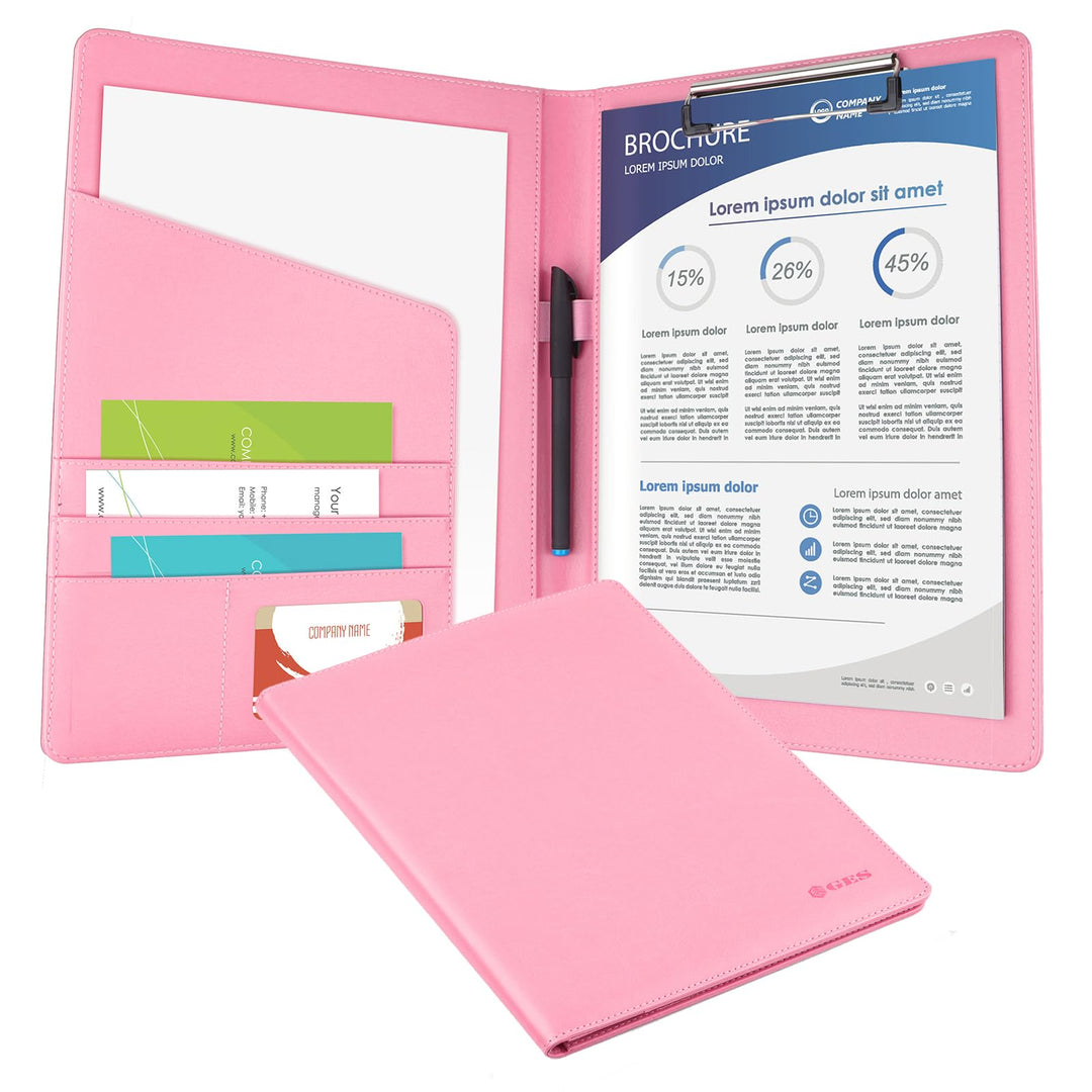 GES Klemmbrettmappe aus Leder, für Lebenslauf, Büro, Konferenz, A4, für Business, Schule, Büro, Konf