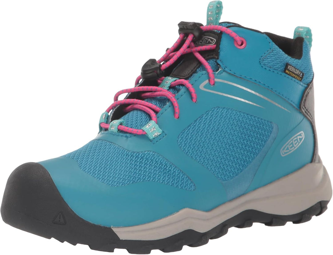 KEEN Unisex Kinder Wanduro Mid Waterproof Wanderstiefel 39 EU Fjord Blue Fuchsia Purple, 39 EU Fjord