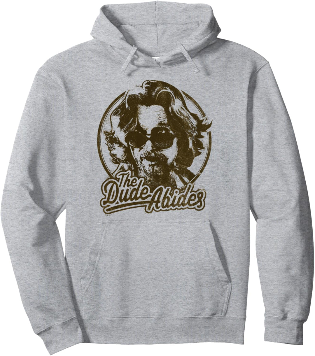 Big Lebowski The Dude Abides Negative Head Shot Portrait Pullover Hoodie