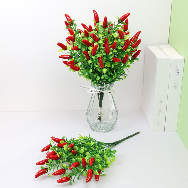 DHER 4pcs Künstlicher Paprikazweig, Simulation Obst Dekoration, für Haus, Tischdekoration, Hochzeit,