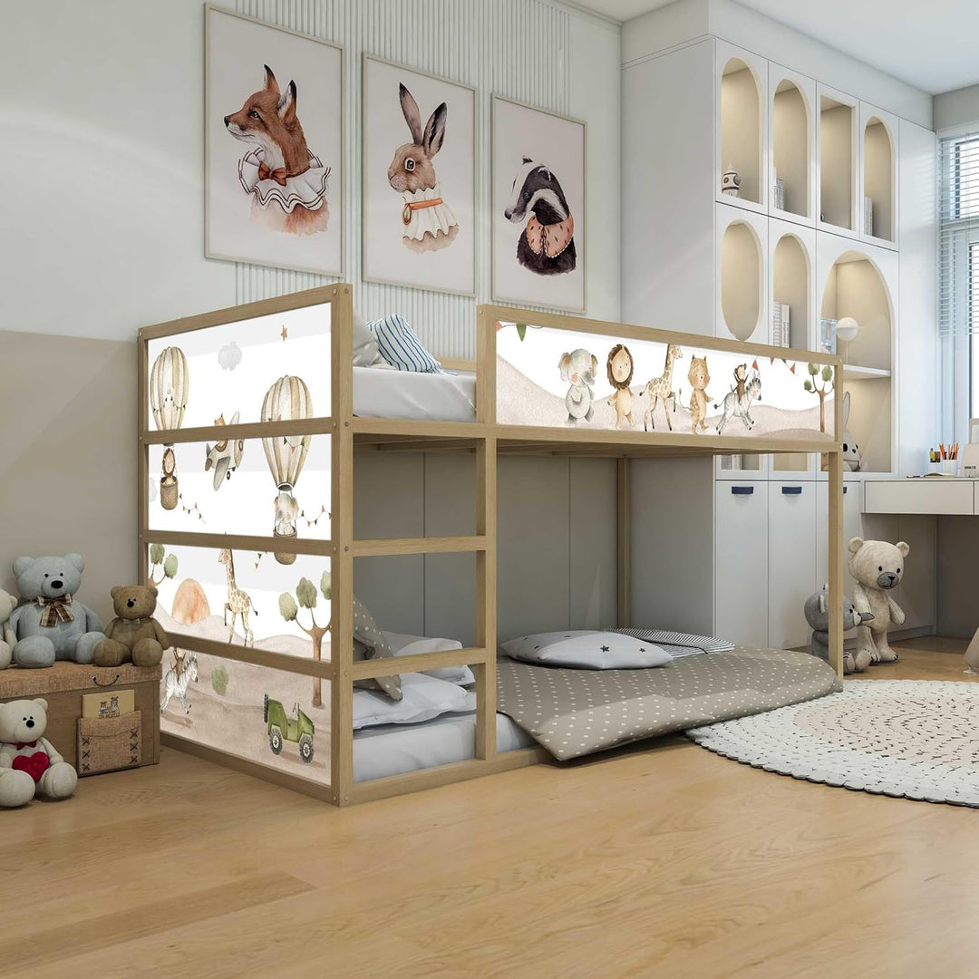 WANDKIND Aufkleber für IKEA KURA Kinderbett Hochbett Klebefolie Möbelfolie Sticker Kinderzimmer Safa