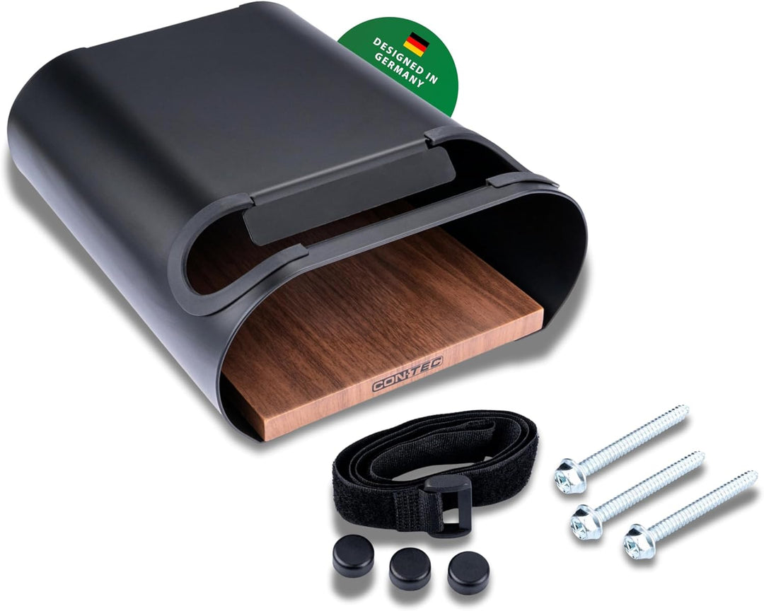 CONTEC Wandpräsenter bikeART Tube, 25kg, aus Stahl und Walnussholz, inkl. Befestigungsmaterial, für