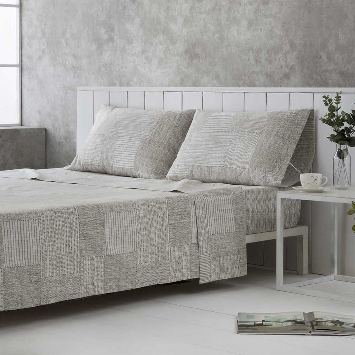 COTTON ARTean Bettwäsche-Set aus Bio-Baumwolle, Beige, 135 x 190/200 cm, inkl. Bettlaken + 1 Kissenb