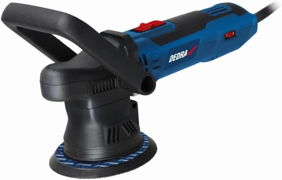 DEDRA Exzenter-Poliermaschine 700W, zwei Polierscheiben 75Ø/125Ø mm, Drehzahl 2000-6400 U/min, Sanft