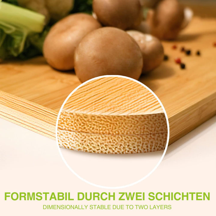 GOODS+GADGETS Bambus 6er Set Frühstücksbrettchen Schneidebretter Servierbretter Küchenbrett Brotbret