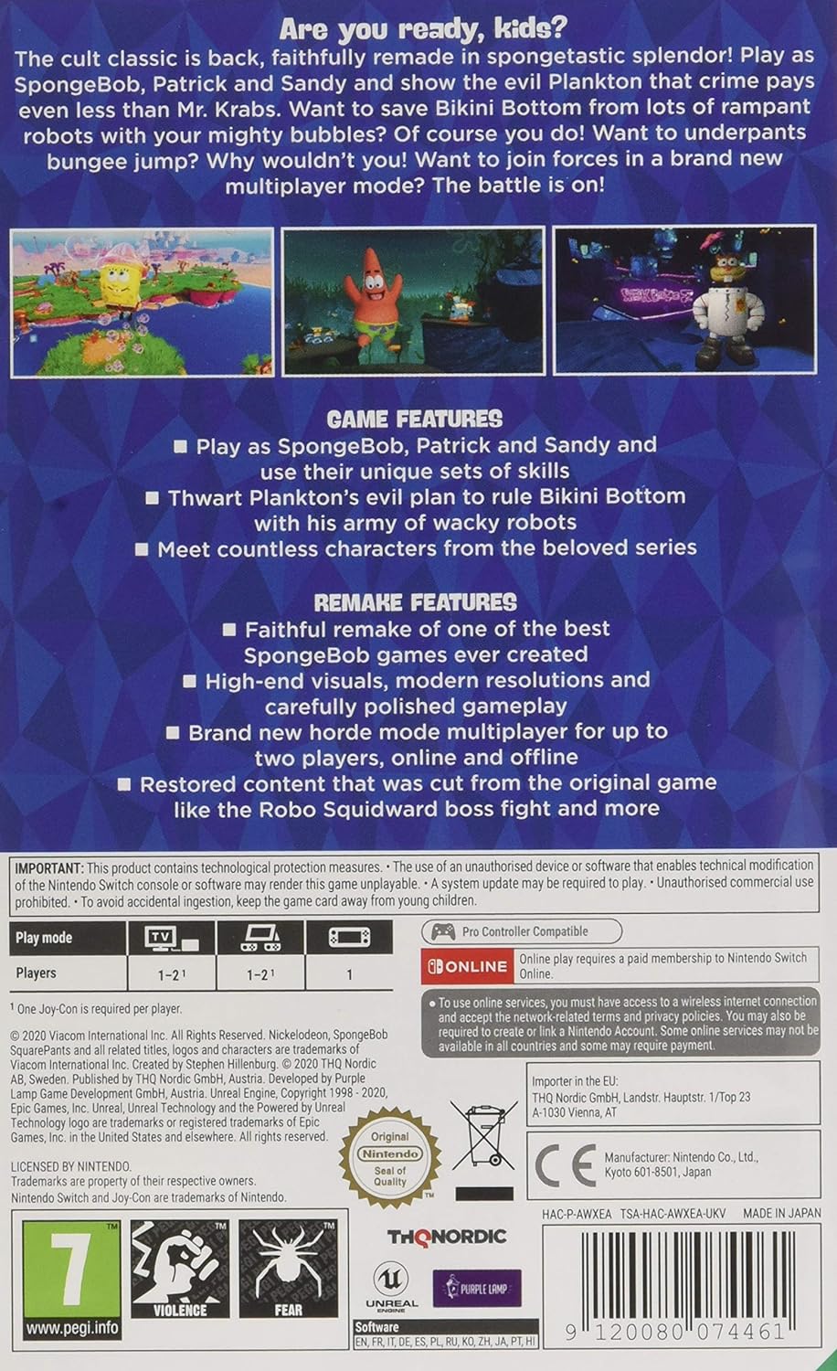 Spongebob Squarepants: Battle For Bikini Bottom - Rehydrated NSW [