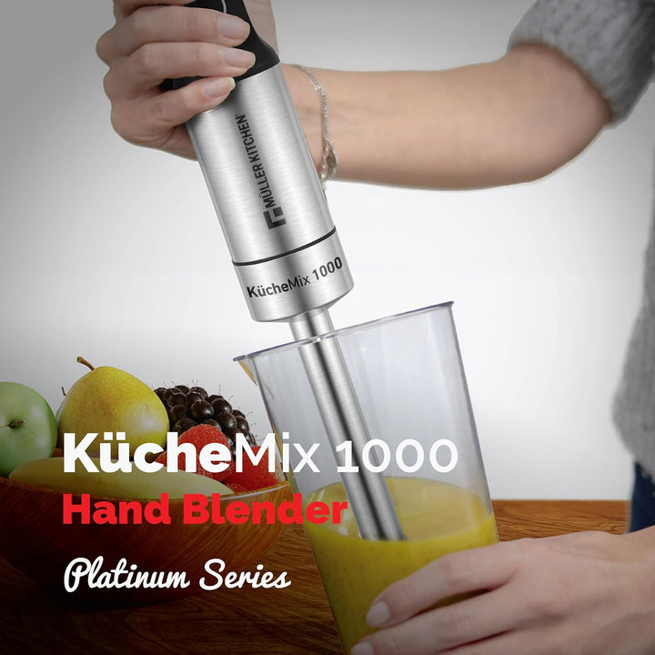 Muller Kitchen MK-6071 Stabmixer (1000 W, Gehäuse und Klinge aus Edelstahl, leiser Motor, ergonomisc