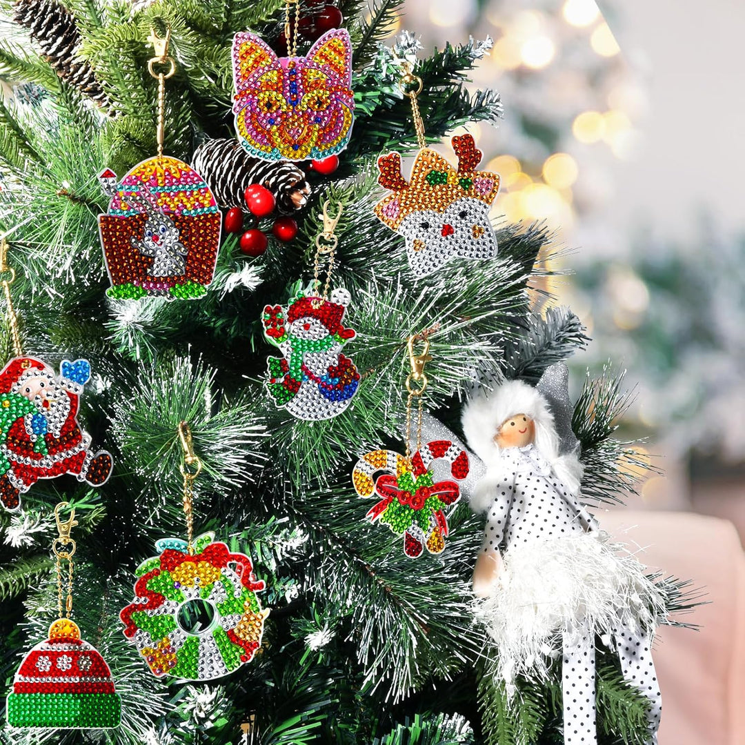 Adventskalender 2025 für Kinder, 24 Stück, DIY-Diamantmalerei, Schlüsselanhänger-Kits, Weihnachts-Co