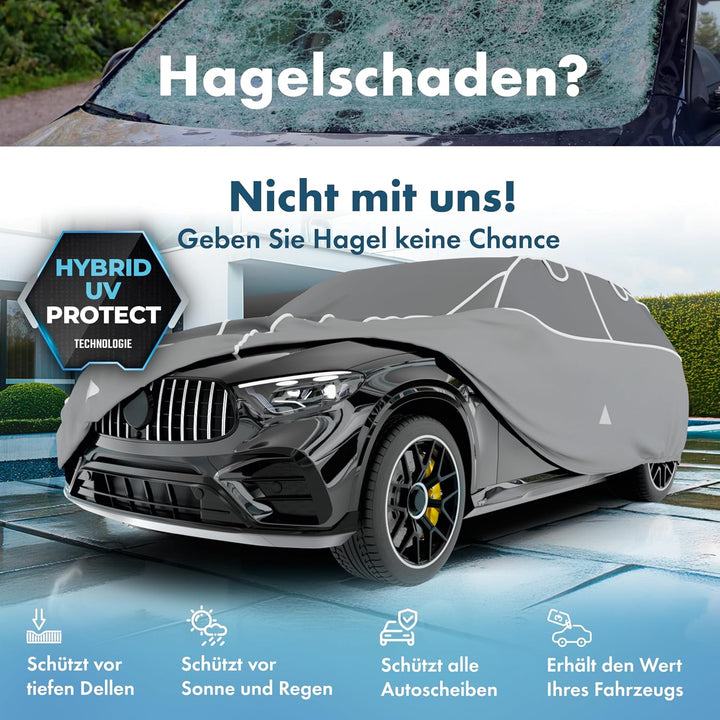 WALSER Premium Hagelschutz Abdeckplane Auto, Auszeichnung Sehr Gut* Hagelschutzplane, TÜV geprüfte*