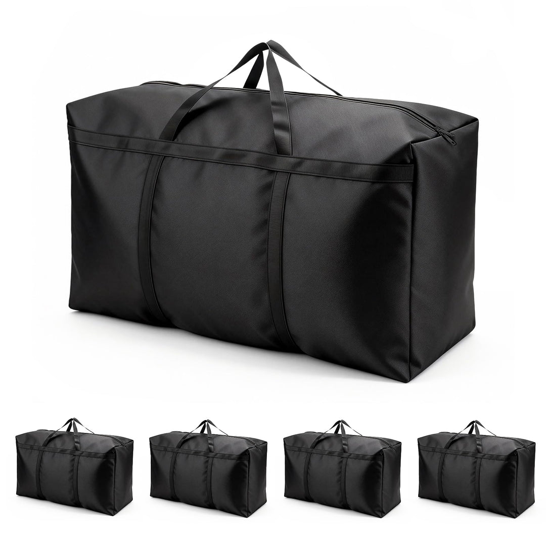 4 Stück Aufbewahrungstasche 105L, 600D Oxford Heavy-Duty Umzugstaschen mit Reissverschlüssen Handgri