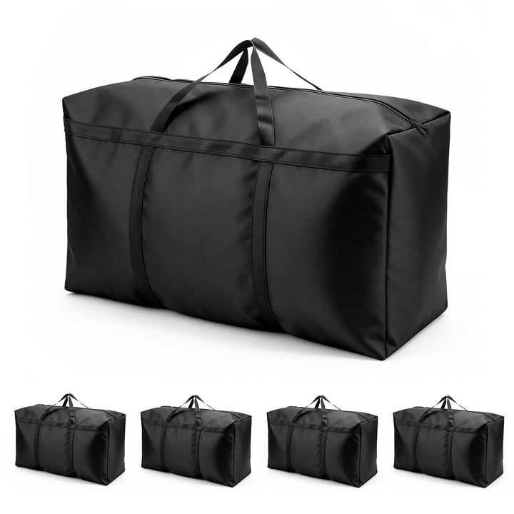 4 Stück Aufbewahrungstasche 105L, 600D Oxford Heavy-Duty Umzugstaschen mit Reissverschlüssen Handgri