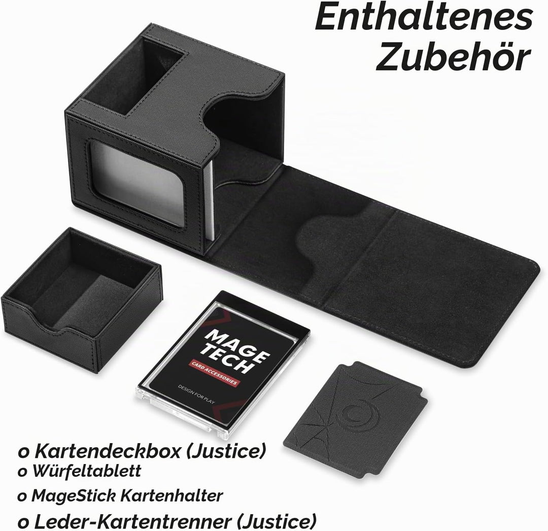 Card Deck Box für MTG Commander – Patentiertes Design, Commander Display, passend für 100 Doppelarmk