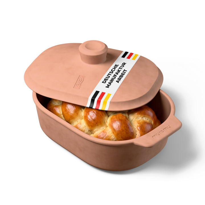 myromy® Multi-Bräter 3,5 L – Bräter &amp; Brotbackform aus Keramik – Signature