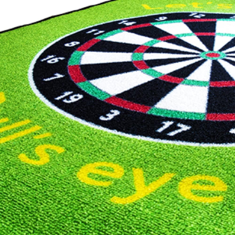 Kingpower Dartteppich mit Abwurflinie, Dart Zubehör mit Motiv, Dartmatte mit Oche, pflegeleichter Te