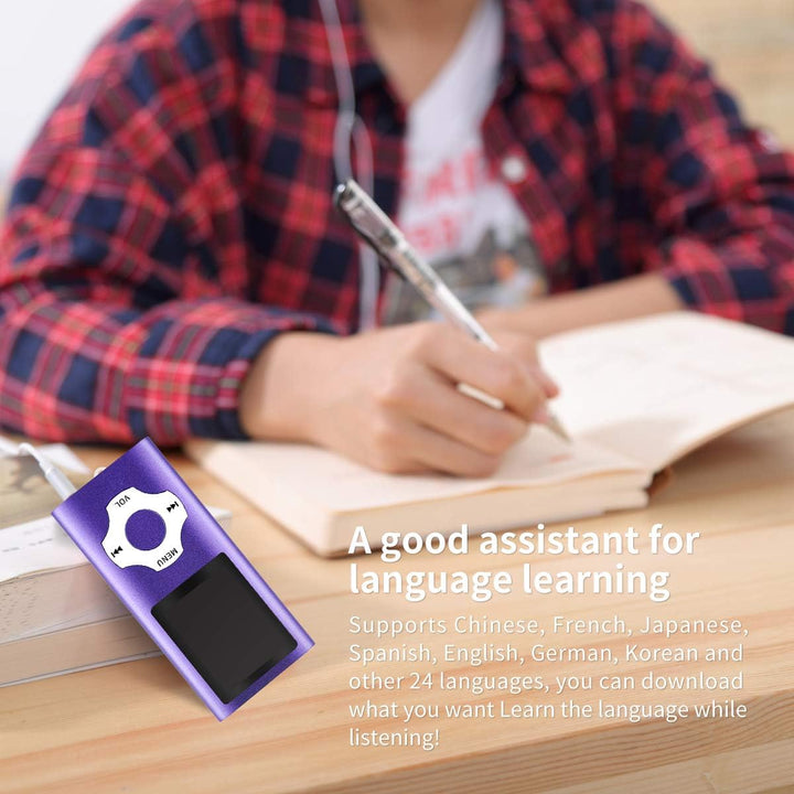 Mymahdi MP3/MP4-Player, lila mit 1,8-Zoll-LCD-Bildschirm und Memory-Karten-Slot, Support für Max 128