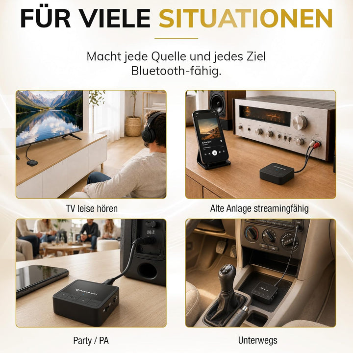 Oehlbach BTR Innovation 5.2 - Bluetooth Transmitter und Receiver (Sender/Empfänger) in aptX Qualität