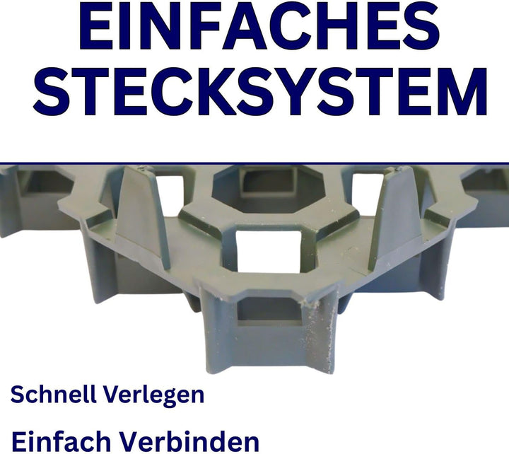 10 Stück ViD® Rasengitter/Rasenwaben 50x50x4 cm, grün | Paddockplatten/Rasengitterplatten/Bodenwaben