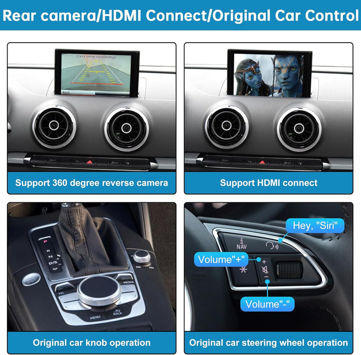 Ninetom Wireless CarPlay &amp; Android Auto Retrofit Kit Decoder für 2013–2018 Audi A3/S3, unterstützt M
