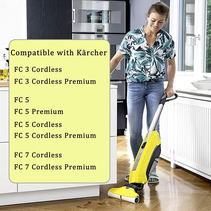 4 Stück Ersatzrollen für Kärcher FC7 FC5 FC3 FC3D, Microfaser Walzenset für Karcher EWM 2 Cordless E