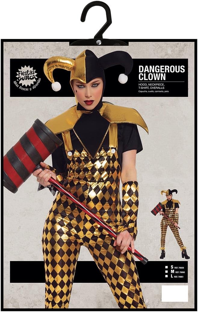 FIESTAS GUIRCA, S.L. Goldenes Harlekin Kostüm für Damen, L