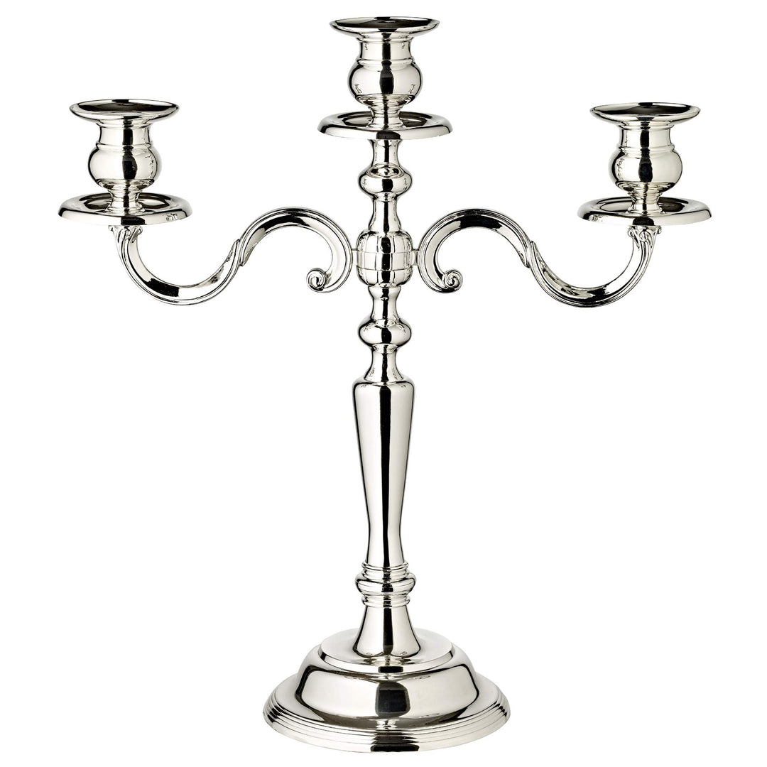 EDZARD Kerzenleuchter Regina (H 36 cm) in Silber 3-flammig - Kerzenhalter, Kerzenständer für den Adv