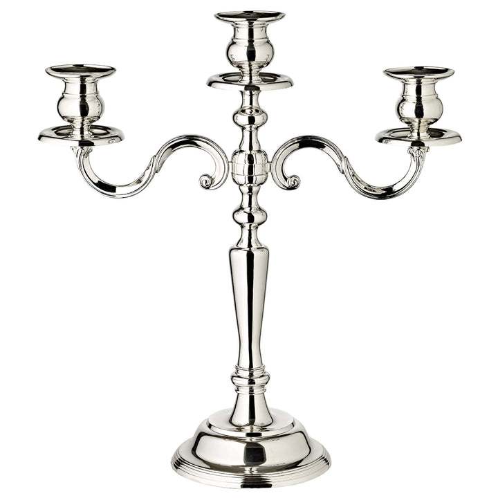 EDZARD Kerzenleuchter Regina (H 36 cm) in Silber 3-flammig - Kerzenhalter, Kerzenständer für den Adv