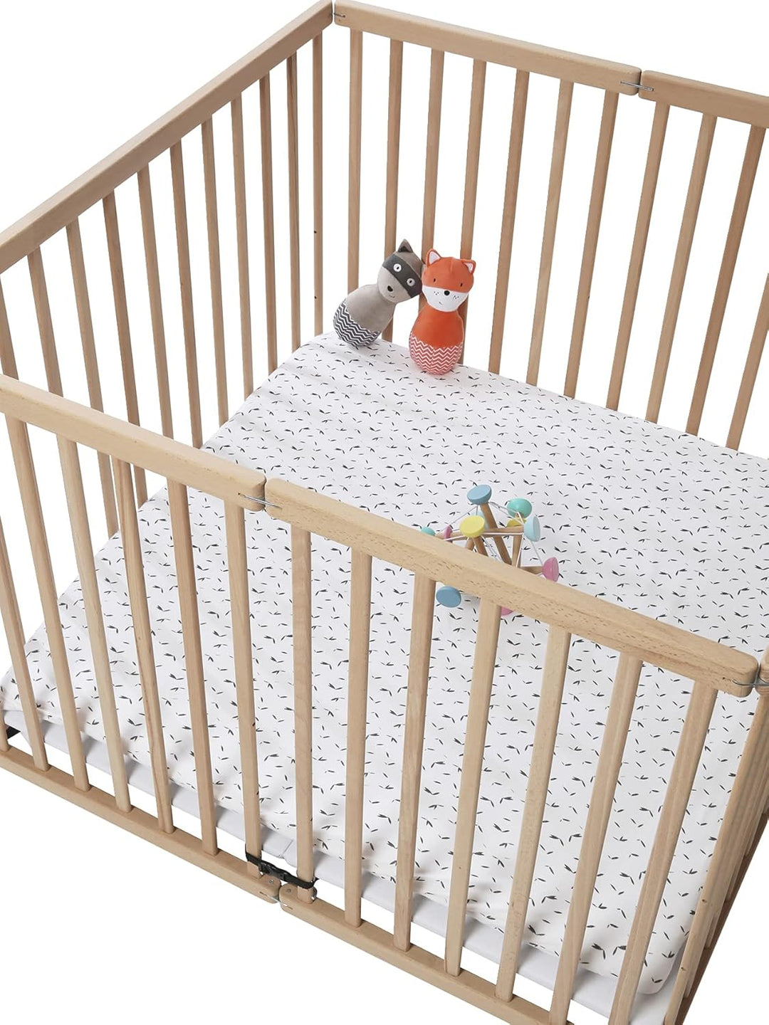 VERTBAUDET 2er-Pack Schonbezüge für Laufgitter-Unterlagen grün+weiss ONE Size