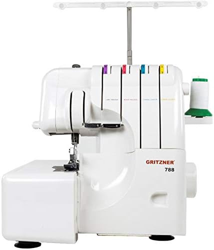 Gritzner 788 Overlock mit LED Beleuchtung + E-Book "Meine Overlock" + 5 Sondernähfüsse + Abfallbehäl