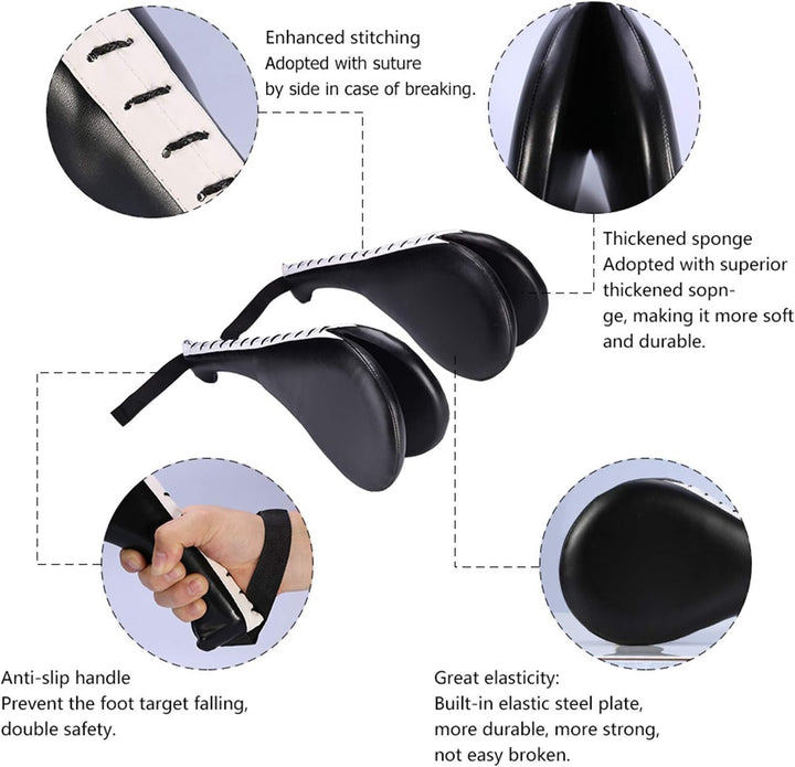 2er-Pack Taekwondo-Trainingspolster, PU- und Schwamm-Taekwondo-Kickpolster-Matte 19 cm x 34,5 cm Kic