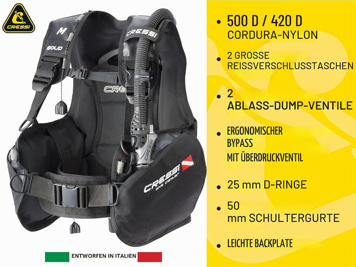 Cressi Solid Dive Center Edition Tauchjackets Gute Tarierung M Schwarz, M Schwarz