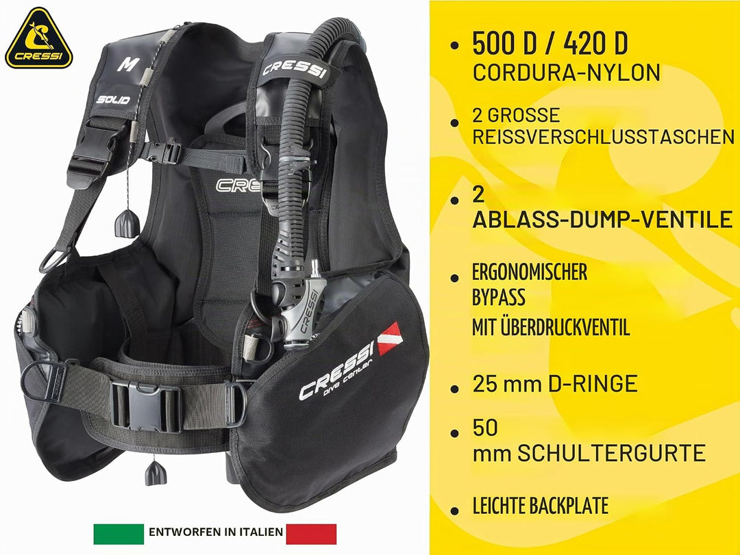 Cressi Solid Dive Center Edition Tauchjackets Gute Tarierung L Schwarz, L Schwarz