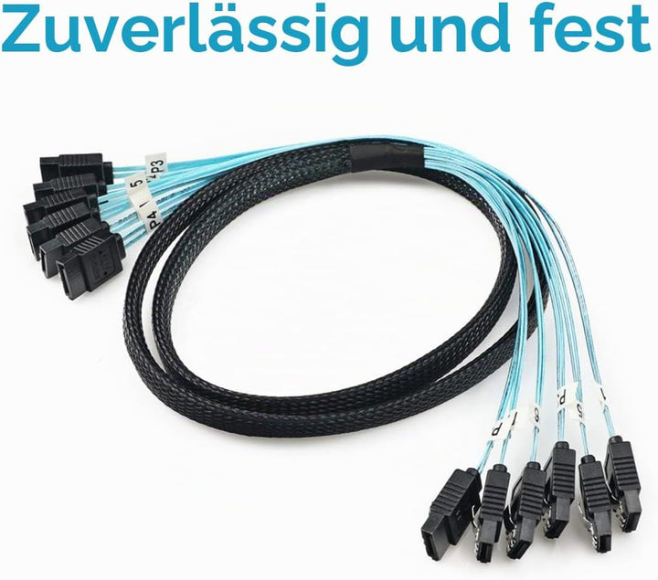 CABLEDECONN Sata 6 SATA Kabel High Speed 6Gbps 6 Teile/sata SAS Kabel Für Server 1M 6pcs/set, 6pcs/s