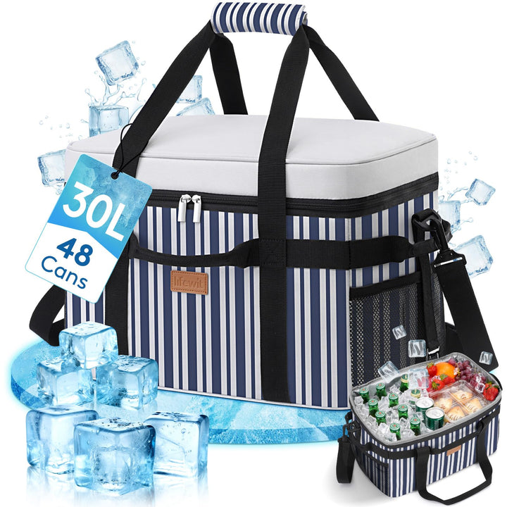 Lifewit Kühltasche 30L, Faltbar Picknicktasche für Essen & Getränke, Kühlbox Tragbare Eistasche für
