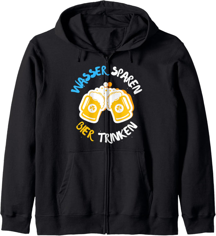 Save Water Drink Beer Wasser Sparen Bier Trinken Bier Malle Kapuzenjacke