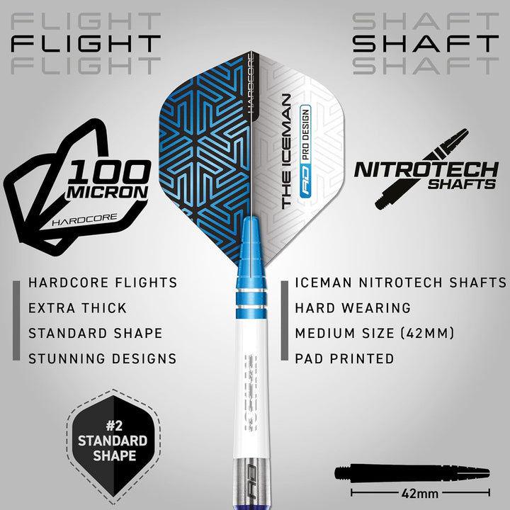 RED DRAGON Gerwyn Iceman Price Avalanche Pro Premium Tungsten Darts Set mit Flights und Stielen 21.0