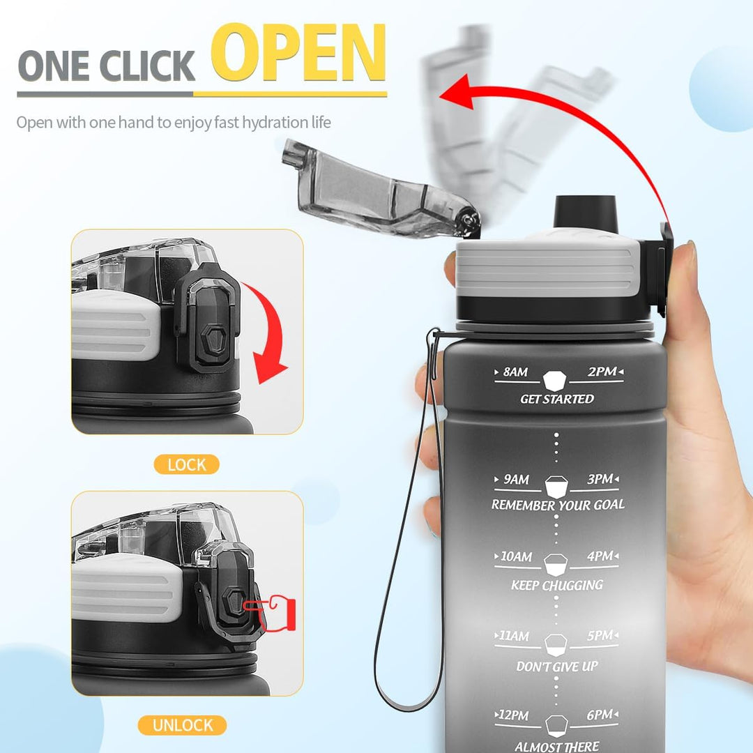 Niggeey Sport Trinkflasche 500ml, 700ml, 1L, 1,5L Trinkflasche Kinder Auslaufsicher, BPA-frei Tritan