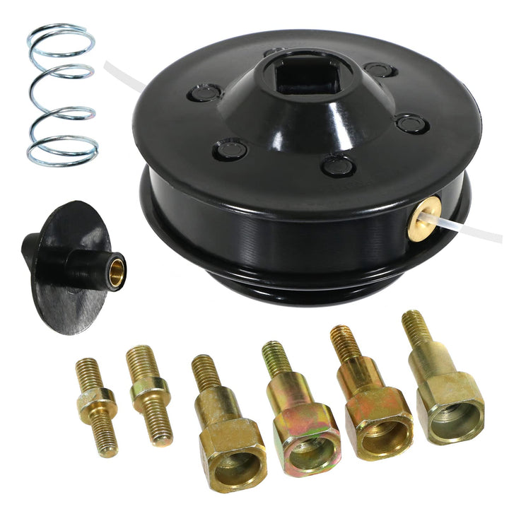 SPARES2GO Universeller Dual Line Manueller Vorschubkopf mit Schrauben für Rasentrimmer/Trimmer/Freis